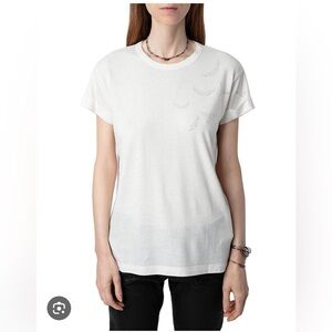 Zadig & Voltaire Anya Rain Strass Wings t-shirt 
White, Small NWOT